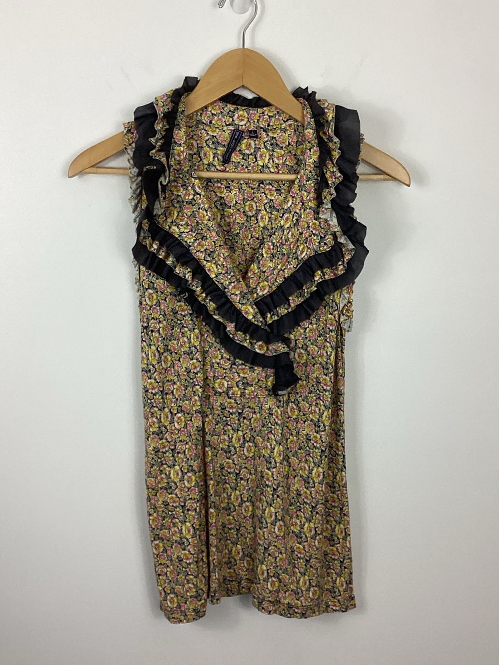 One September Floral Ruffle Tank Top Size Small